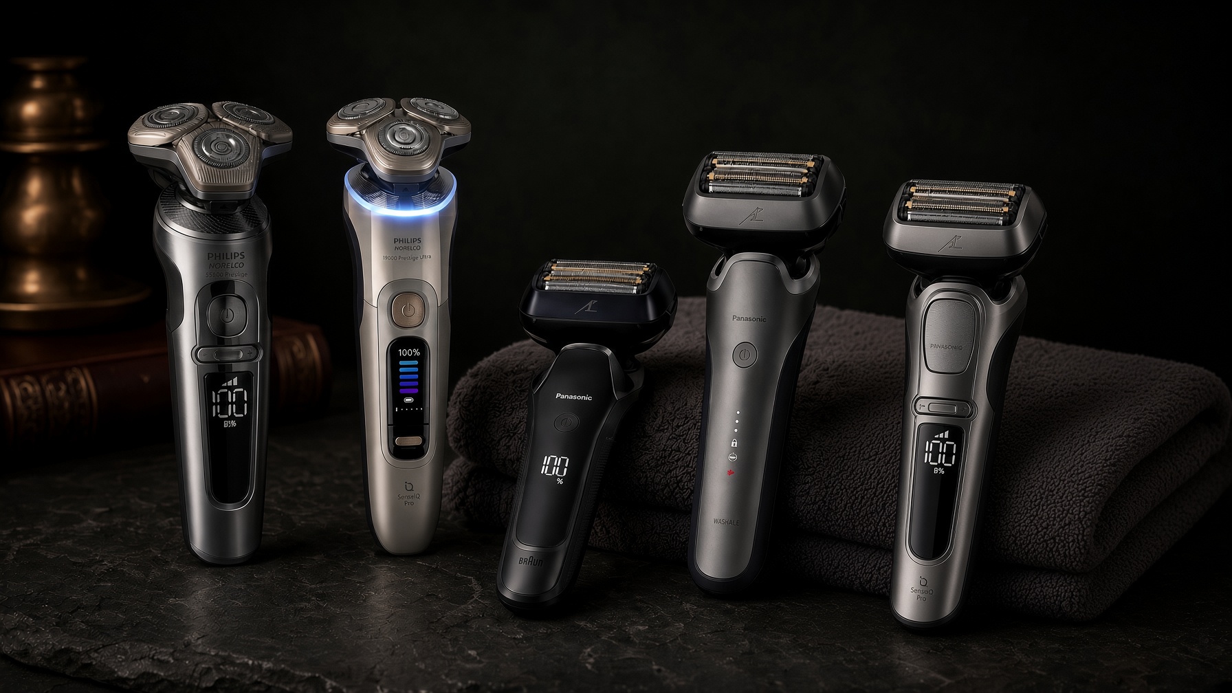 Braun Series 9 Pro+ foil shaver with SmartCare cleaning station, ProComfort attachment, travel case, and cleaning cartridge.
